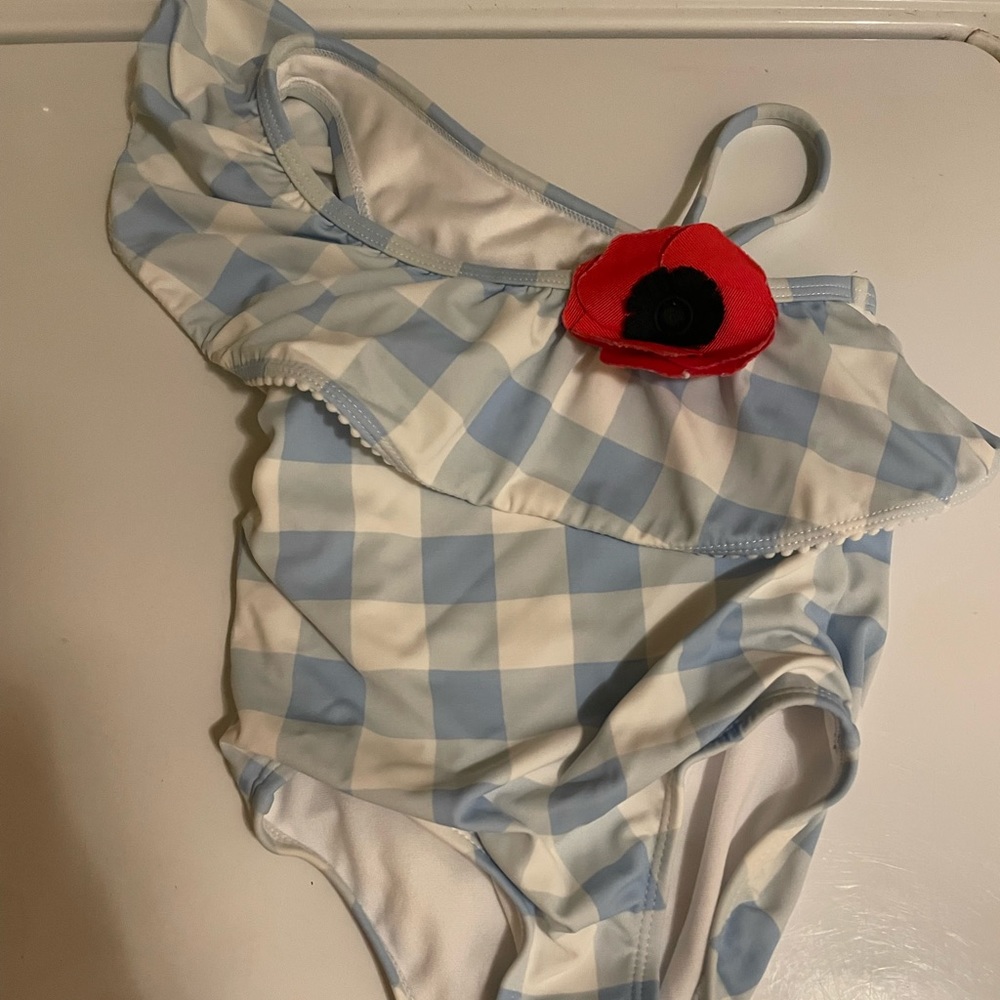 Girls Janie and Jack Gingham One Piece Swimsuit
